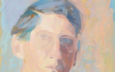 SOLD. Jørgen Stenberg Basse: Self portrait. Signed J.S. Basse 1983-84. Oil on canvas. 40.5 x 32 cm. – Bruun Rasmussen Auctioneers of Fine Art