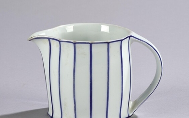 Josef Hoffmann, a milk jug, commissioned by Vienna Porcelain Factory Josef Böck, Vienna, 1911–12; manufactured by Schlackenwerth Pfeiffer & Löwenstein, Ostrov nad Ohri/ Schlackenwerth, 1911–12 for the Wiener Werkstätte