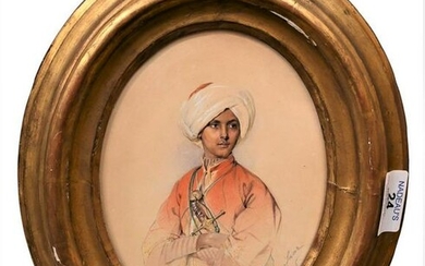 Karl Von Saar, 1797 - 1853, orientalist portrait of a