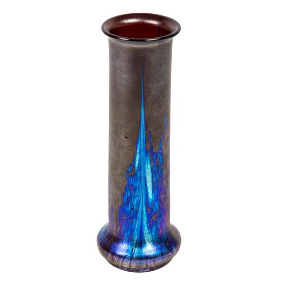 L Tiffany Experimental Hematite Favrile Glass Vase