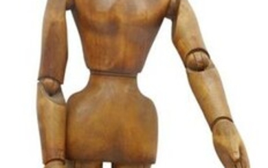LARGE ARTICULATED ARTIST'S MANNEQUIN, SPAIN, 32"L