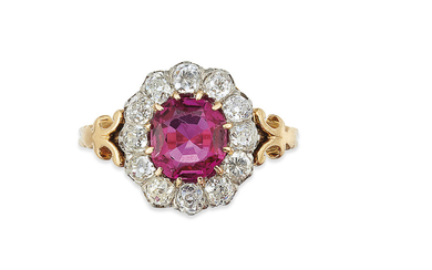LATE 19TH CENTURY / EARLY 20TH CENTURY RUBY AND DIAMOND RING
