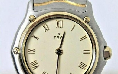 Ladies S/Steel & 18k EBEL WAVE Quartz Watch E1090121*