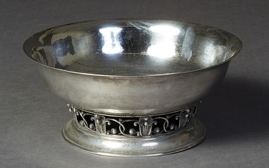 Large Sterling Silver Danish Modern Style Punch Bowl