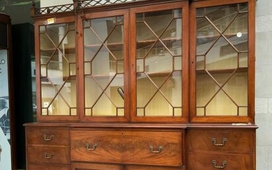 Large breakfront with glass cabinet