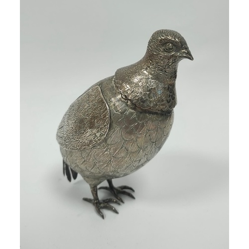 Late 19th century silver partridge with detachable head and ...