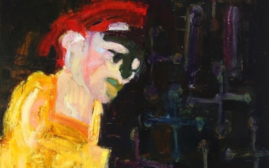 Lise Malinovsky: “En dame”, 2000. Signed, titled and dated on the reverse. Oil on canvas. 90×120 cm.