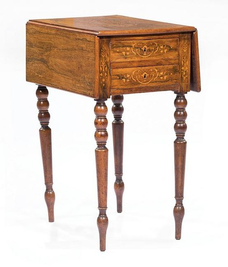 Louis Philippe Inlaid Rosewood Table