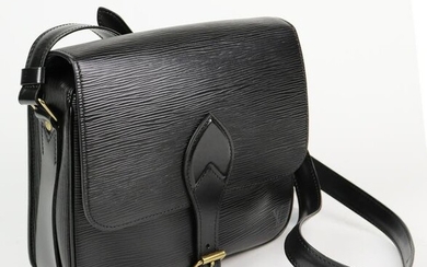 Louis Vuitton Cartouchiere MM in Black Leather Epi