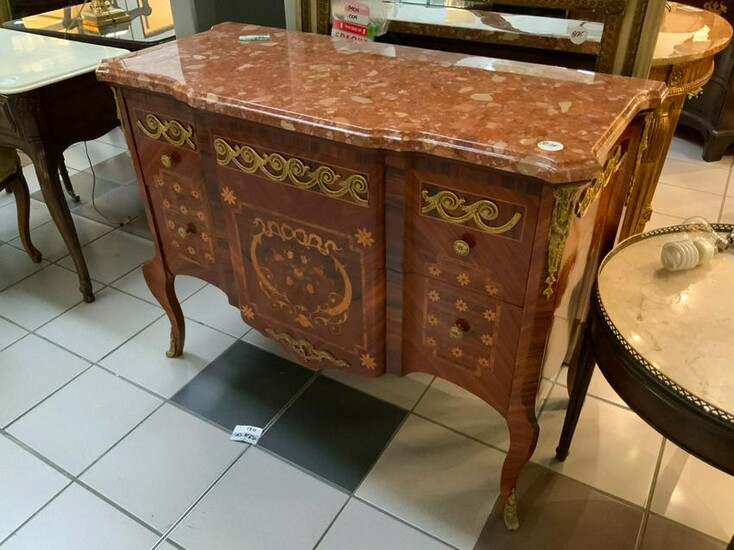 Louis XV Style Marble Top Chest