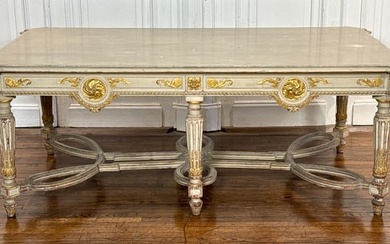 Louis XVI Style Gris Paint Salon Table