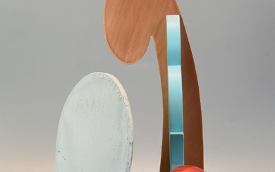 Lucio Del Pezzo (1933 - 2020) PIÈCE MAÎTRESSE, 1990 sculpture en bois et métal peinte...