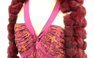 Luxe LAUNDRY Long Evening Dress + Rabbits Fur