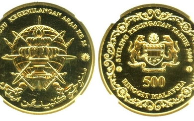 MALAYSIA Gold RM500 â€œMillenniumâ€ 2000. NGC PF68UC
