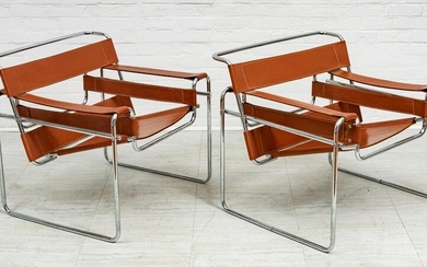 MARCEL BREUER FOR KNOLL 'WASSILY' ARMCHAIRS, PAIR, H