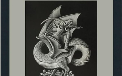 M.C. Escher Dragon Custom Framed Print