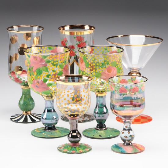 MacKenzie-Childs "Heirloom" and Other Stemware and Martini Glass