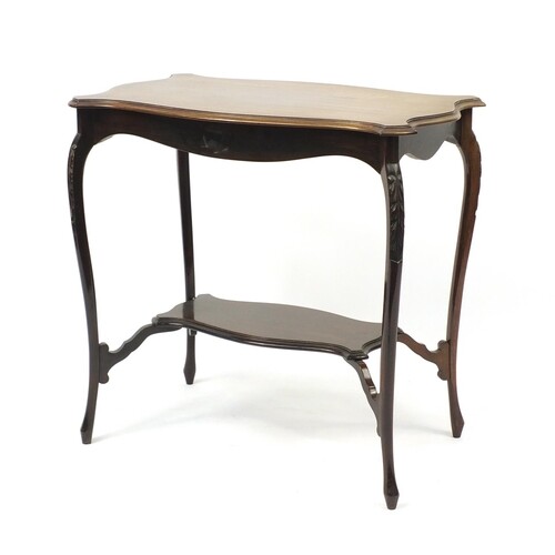 Mahogany centre table with under tier, 70cm H x 72cm W x 46c...