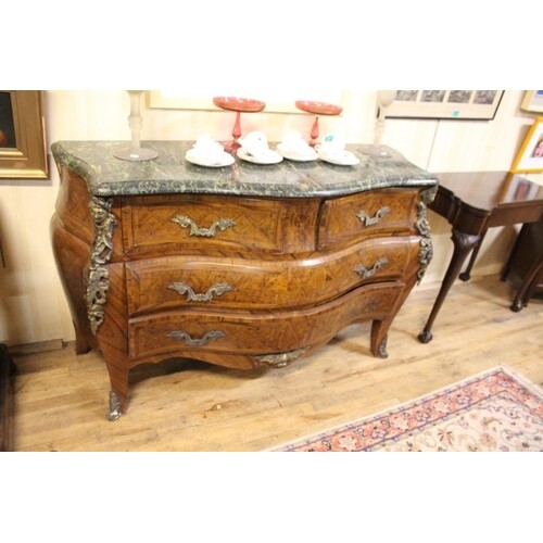 Marble Top Bombé Commode Chest of Serpentine Form (Height 3...