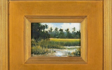 Mark Kelvin Horton, Marsh Landscape, Oil on Board
