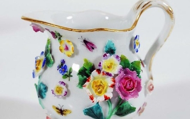 Meissen floral jug with applied flowers