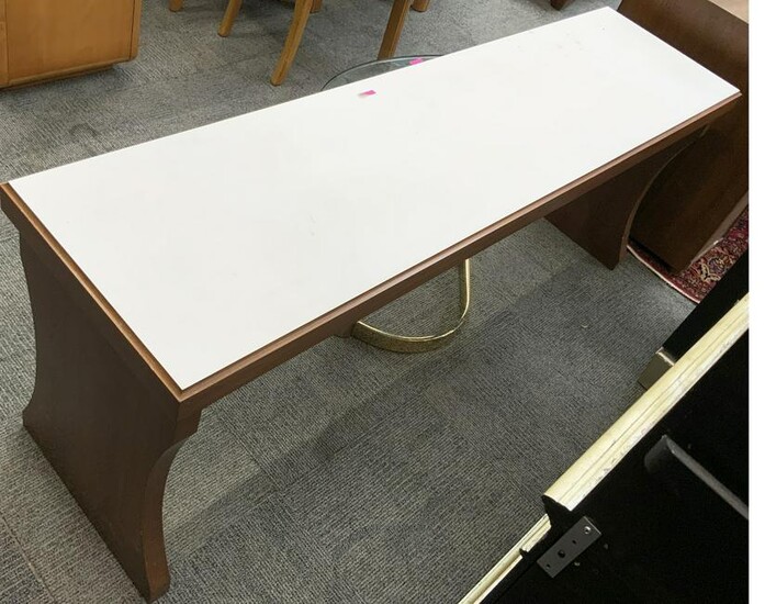 Modern Bench-Style Table w/White Top.