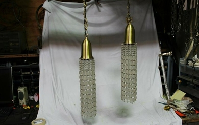 Modern Glass bead pendants Solid Brass shades
