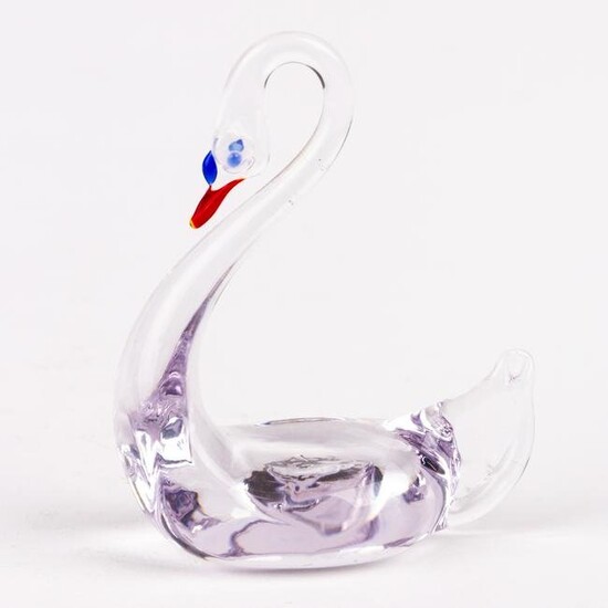 Murano Venetian Glass Sculpture Majestic Swan