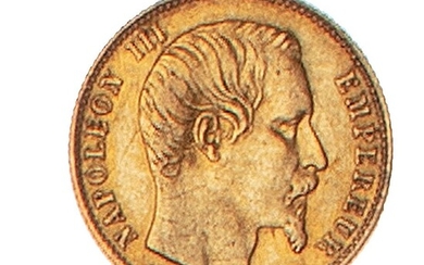 NAPOLEON III 5 francs or non lauré petit...
