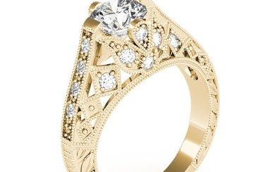Natural 1.9 CTW Diamond Engagement Ring 14K Yellow Gold