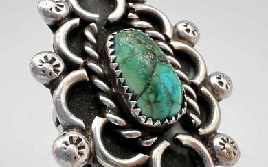 Navajo Sterling Silver And Turquoise Ring