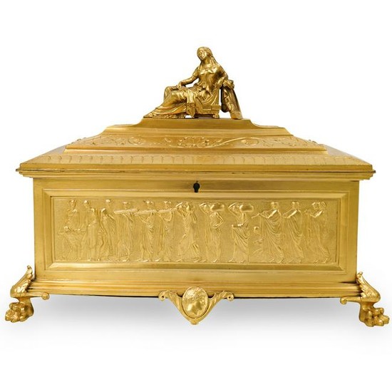 Neoclassical Gilt Bronze Casket Box