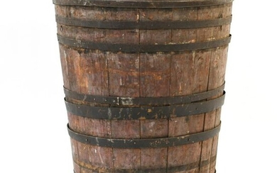 OVERSIZED 18TH/19TH C. BARREL OLD RED PAINT