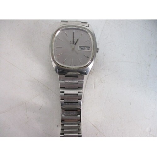 Omega Quartz Gent's wrist watch with stainless steel case an...