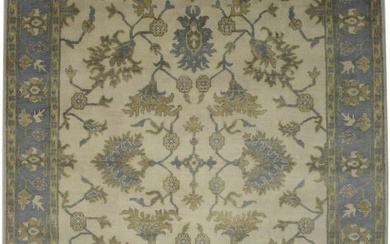 Oushak Chobi Floral Design 8X10 Hand-Knotted Wool Rug Wool Decor Oriental Carpet