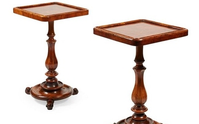 PAIR OF VICTORIAN WALNUT AND BURR WALNUT OCCASIONAL