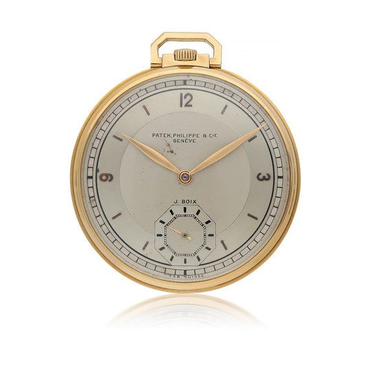 PATEK PHILIPPE | RETAILED BY J.BOIX YELLOW GOLD OPEN-FACED WATCH CIRCA 1924