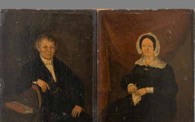 Paar portretjes: vermoedelijk Lodewijk Christoffel Hondius (1787-1860) en Magdalena...