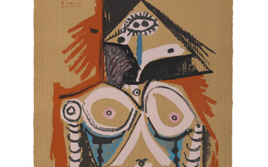 Pablo Picasso (After) , "Portrait Imaginaire" 1969 color lithograph cm 65x50 Numbered F 29/250 lower left