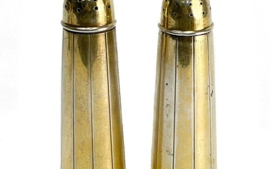 Pair Wallace Gilt Sterling Silver Salt & Pepper Casters #3404, circa 1900