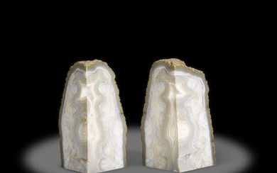 Pair of Agate Geode Book Ends--A Magnificent "Split" Geode