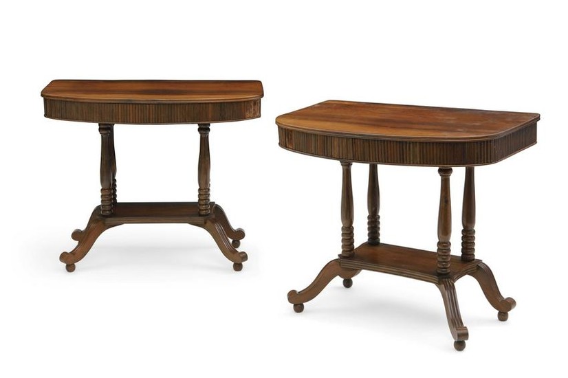 Pair of Anglo-Indian exotic hardwood side tables