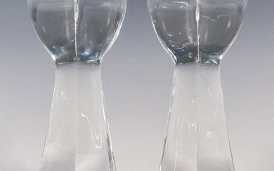 Pair of Baccarat Crystal Candle Holders, Diomede