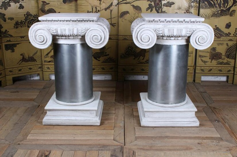 Pair of Classical Column Form Side Tables
