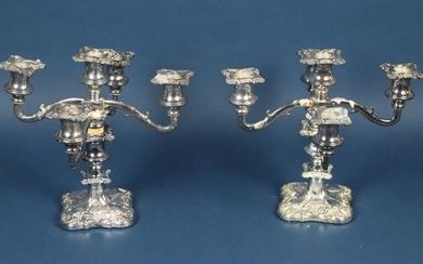 Pair of English Silver Plate Candelabra
