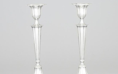 Pair of English Silver Table Candlesticks, Crichton