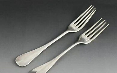 Pair of French sterling silver table forks in the 19th