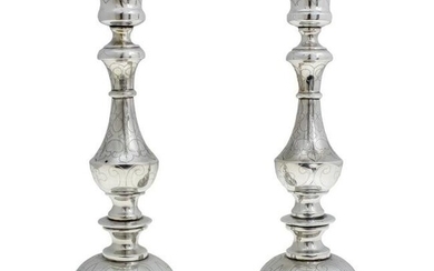 Pair of Silver Candlesticks, Romania, 1930s.