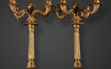 Pair of important candelabras, manner of Thomire, Pierre Philippe. French...