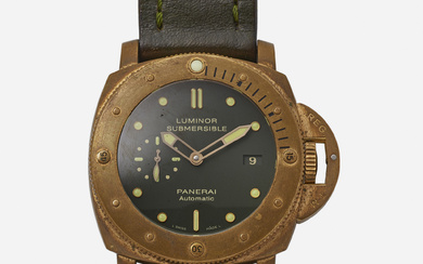Panerai 'Luminor Submersible 1950 3 Days Automatic Bronzo' bronze wristwatch, Ref. PAM00382